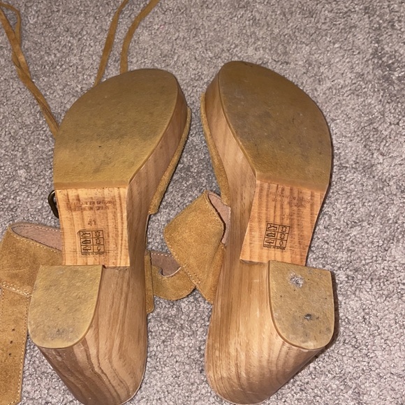 Free People dover clog sandals 41 womens shoes suede ankle strap heels 9.5 - Picture 6 of 16